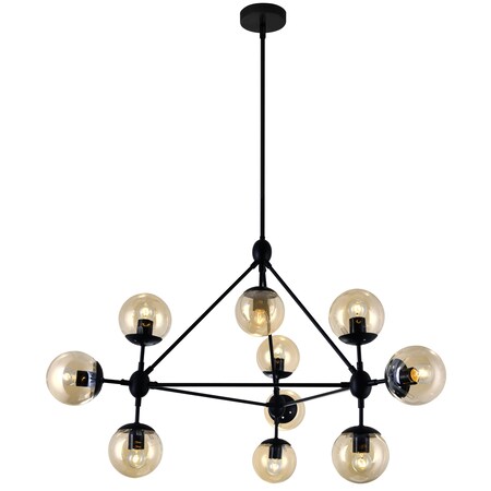Cwi Lighting Glow 10 Light Chandelier With Black Finish 9614P39-10-101